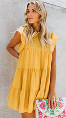 Yellow Babydoll Mini Dress