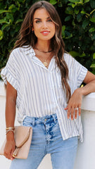 Neat Pinstriped Button Down Top