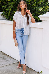 Neat Pinstriped Button Down Top