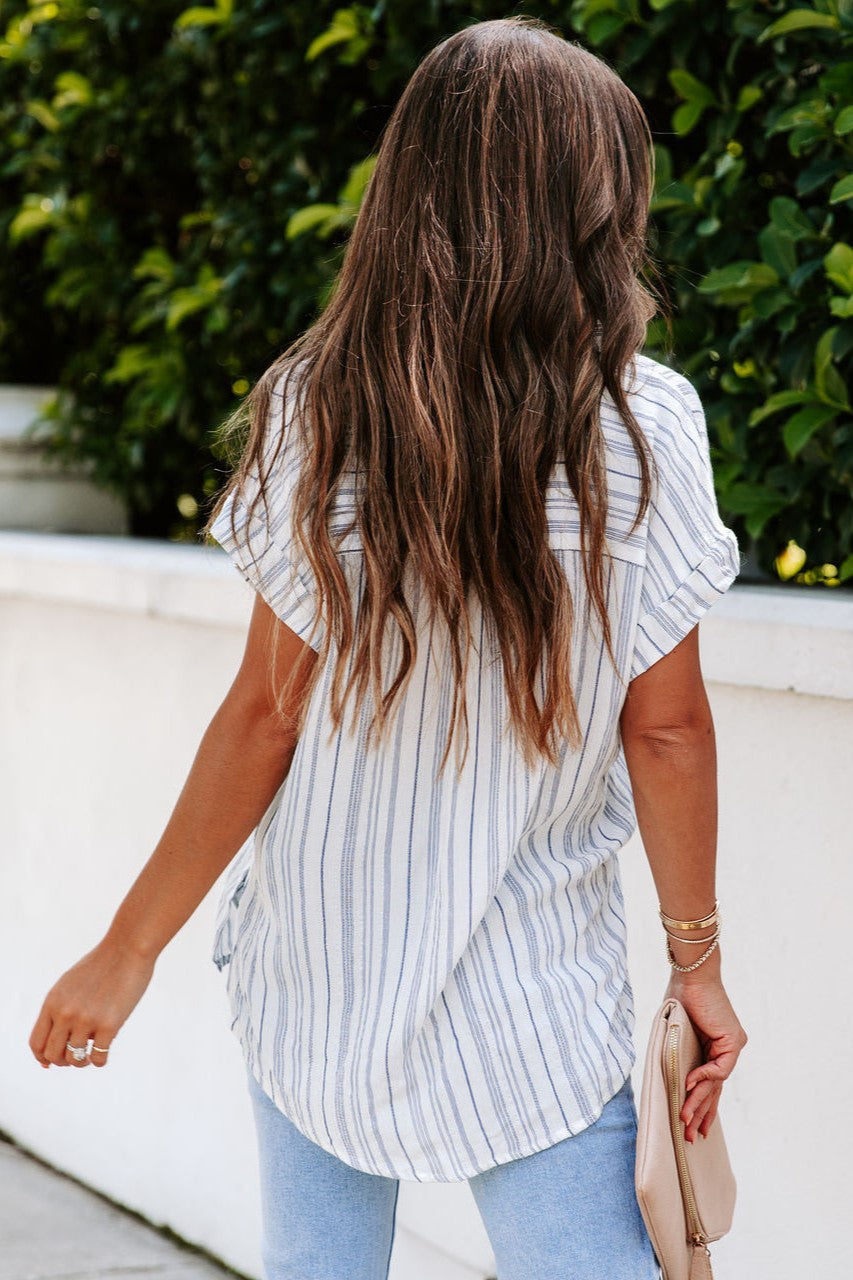 Neat Pinstriped Button Down Top