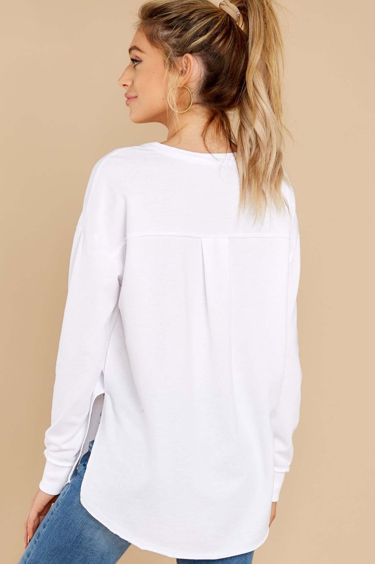 White Neat Long Sleeves Blouse