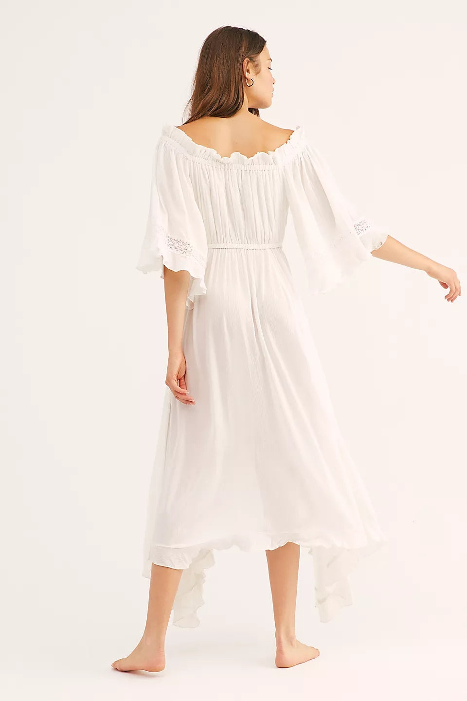 White Withdraw Midi Dress