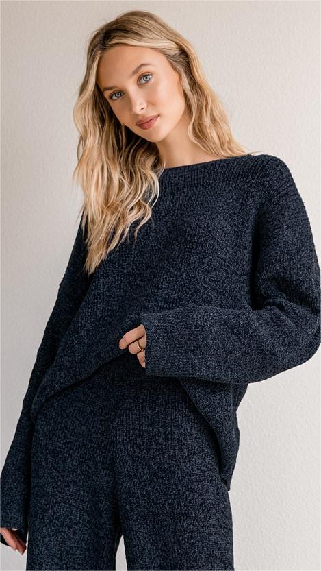 Navy Blue Knit Sweater