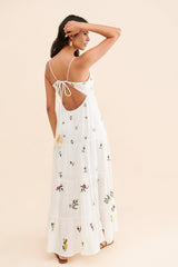 White Floral Slip Maxi Dress