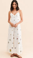 White Floral Slip Maxi Dress