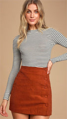 White Striped Knit Top