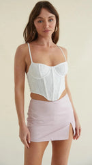 White Lace Corset Cami Top