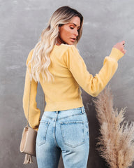 Yellow Knit Crop Sweater