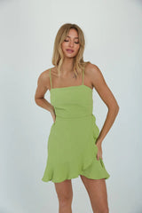 Green Slip Mini Dress