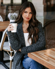 Heather Grey Knit Long Cardigan