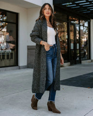 Heather Grey Knit Long Cardigan