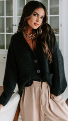 Black Button Down Cardigan