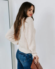 Beige Knit Button Front Cardigan