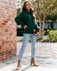 Hunter Green Ribbed Knit Top