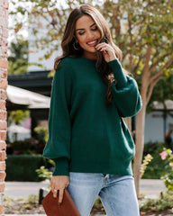 Hunter Green Ribbed Knit Top