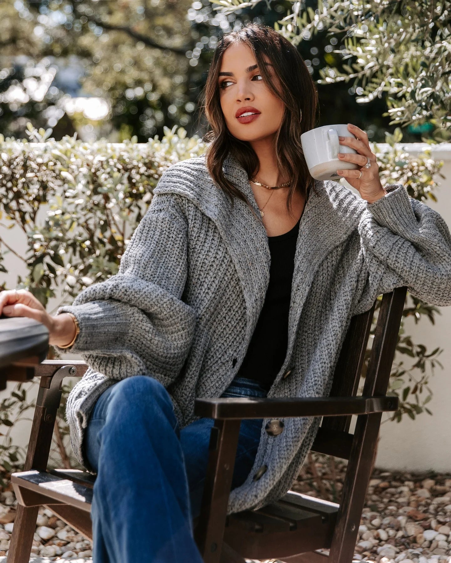 Grey Button Down Cardigan