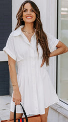 White Button Down Shirt Dress