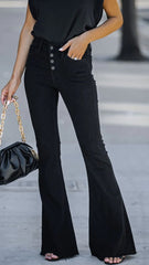 Black Solid High Rise Jeans