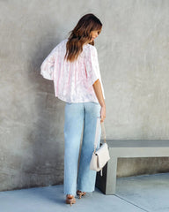 Blush Pink Floral Textured Tee