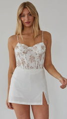 White Split Mini Skort