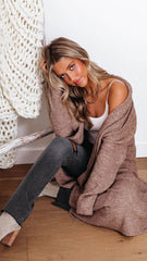 Khaki Knit Longline Cardigan