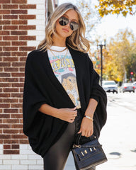 Black Batwing Knit Cardigan