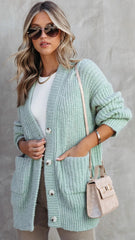 Mint Green Button Down Cardigan