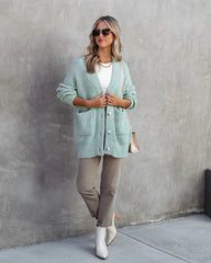 Mint Green Button Down Cardigan