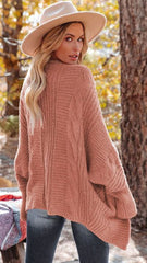 Coral Open Front Knit Cardigan