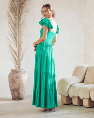 Green Tiered Maxi Dress