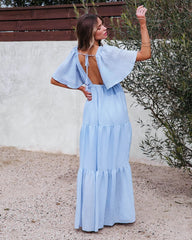 Blue Tiered Maxi Dress