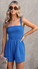 Royal Blue Sleeveless Rompers