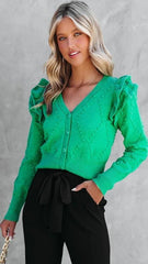 Kelly Green Knit Crop Sweater