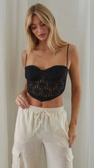 Black Lace Crop Top