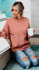 Blush Turtleneck Knit Sweater