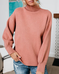 Blush Turtleneck Knit Sweater