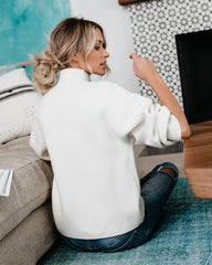 White Turtleneck Knit Sweater