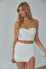 White Twist Cropped Tube Top