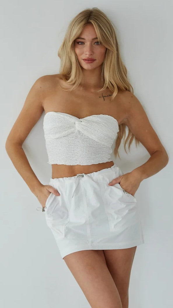 White Withdraw Mini Skort