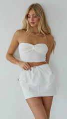 White Withdraw Mini Skort