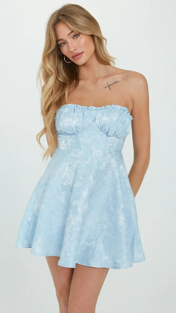 Light Blue Strapless Mini Dress