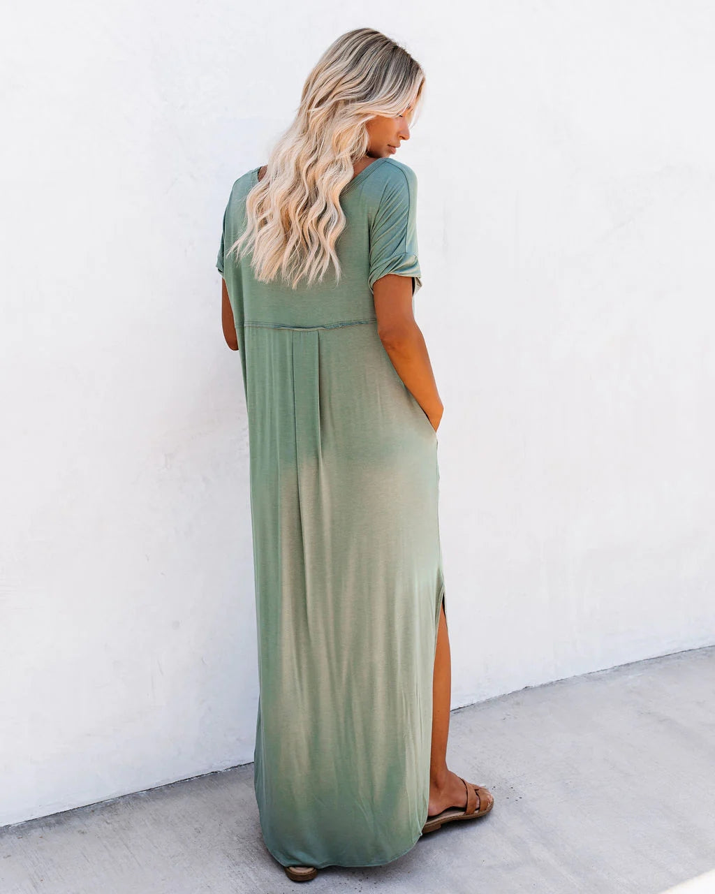 Green Baggy Midi Dress