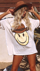 Happy Face Print Tee