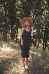 Black Knit Sleeveless Midi Dress