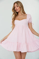 Blush Textured Babydoll Mini Dress