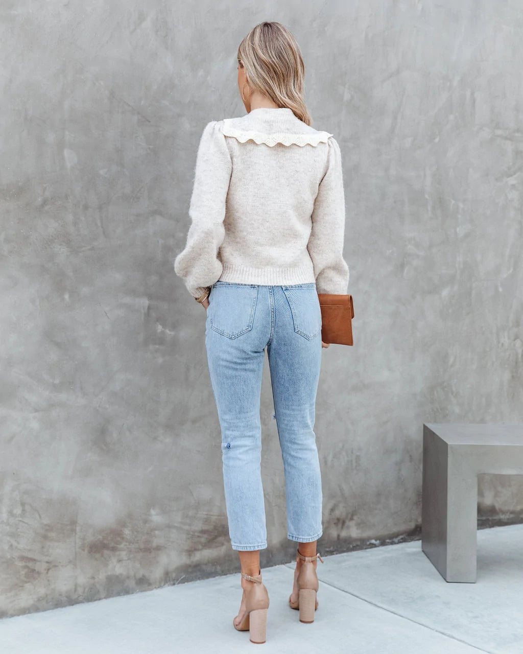 Taupe Cable Knit Sweater