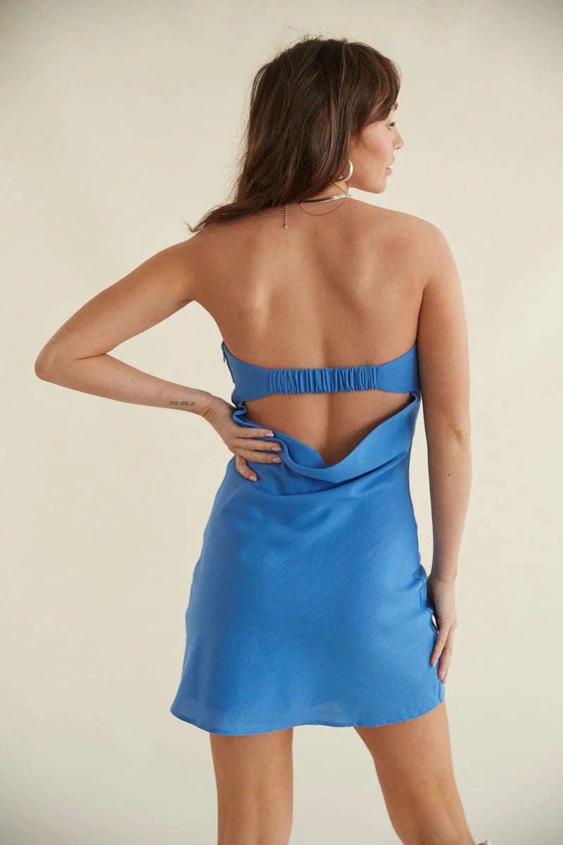 Royal Blue Strapless Mini Dress