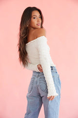 White Off Shoulder Crop Top