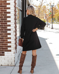 Black Long Sleeves Sweater Dress