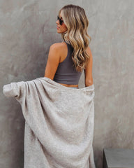 Taupe Open Front Cardigan